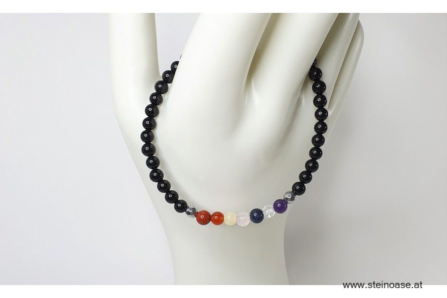 Armband Chakra & SCHÖRL Turmalin 4mm